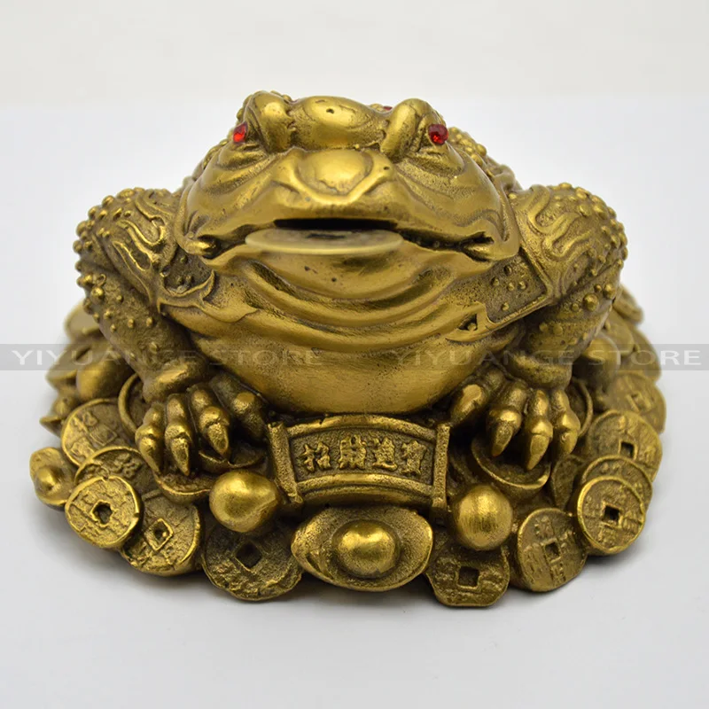 Фэн-шуй маленькие три ноги деньги для фигурка лягушки на удачу латунь китайская жаба монета металл ремесло Домашний Декор подарок украшения Аксессуары