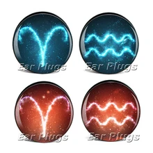 Wholesale 60 pieces Nebula Aquarius&Aries ear plug gauges tunnel acrylic screw flesh tunnel body piercing jewelry