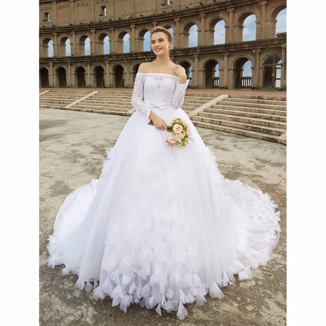 Lan Ting Bride Ball Gown Wedding Dress Off The Shoulder Cathedral Lan Ting Bride Ball Gown Wedding Dress Off The Shoulder Cathedral Train Lace Bridal