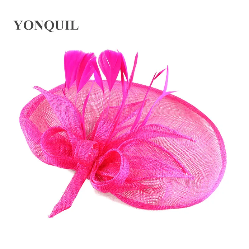 Высокое качество льняные перьевые вуалетки петля головные уборы женские pillbox шляпы Винтажный стиль для Деби события гонки Свадебные шляпы SYF104