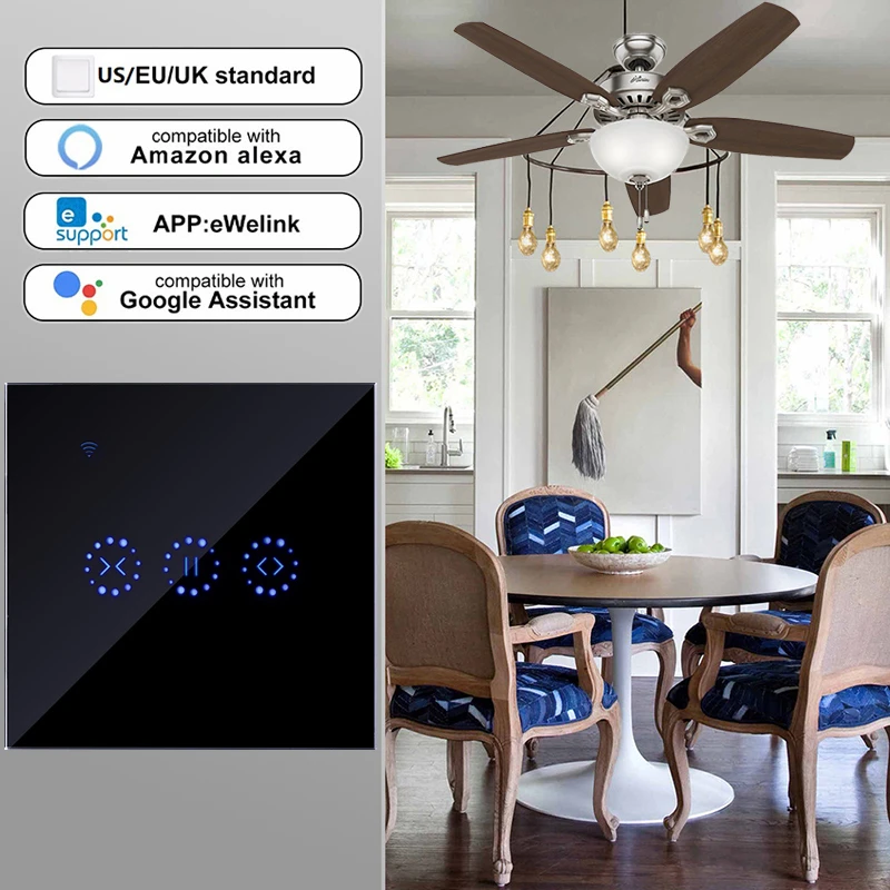 

Smart Home WiFi Switch ElectricTouch Blinds Curtain with Ewelink APP Voice Control By for Alexa Amazon Echo for Limit Blind