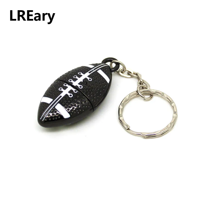 

Mini Keychain Pen Drive Black Metal Football Pendrive USB Flash Drive 4G 8G Pen Drive 16G 32G 64G Rugby U Disk Memory Stick