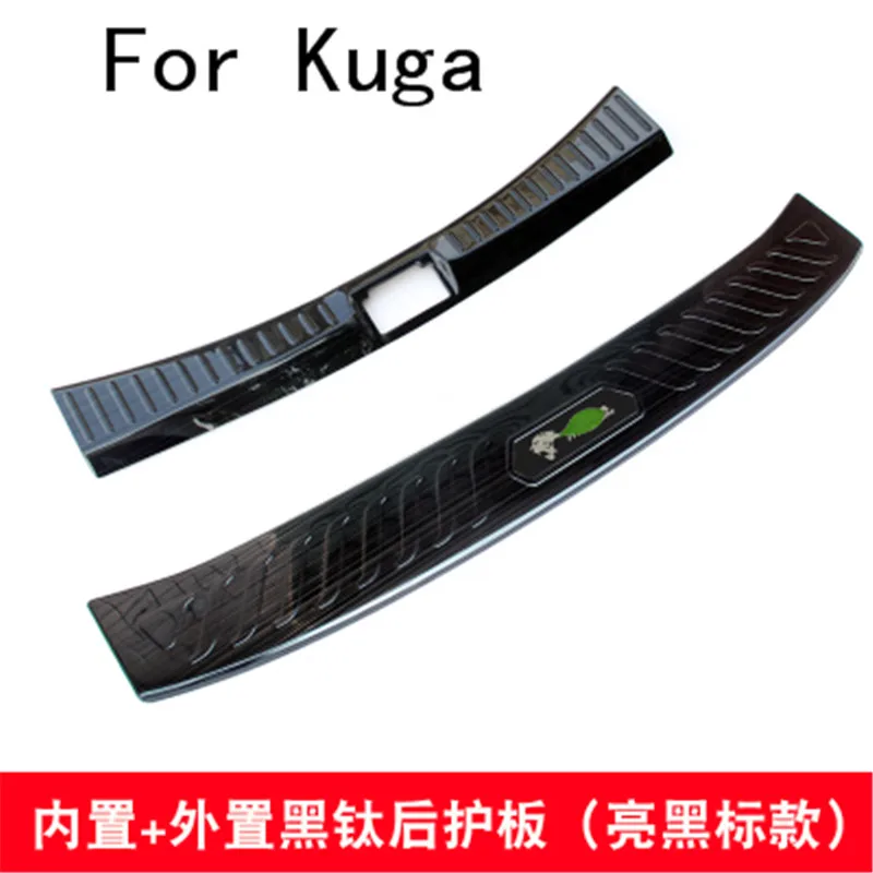 Black titanium Stainless Steel Rear Bumper Protector Sill Trunk Tread Plate Trim For Ford Kuga 2013-2018 Car styling | Автомобили и