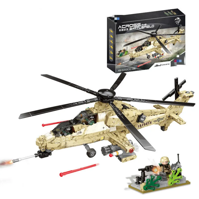 

City Military Assembling Small Grain Building Block Children Star Fort Wz10 Helicopter xb06025