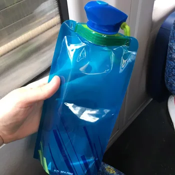 

Durable Outdoor Running Cycling Foldable Drinking Water Bottle Bag Collapsible Camping Hiking Portable Drink Water Bottles Bags