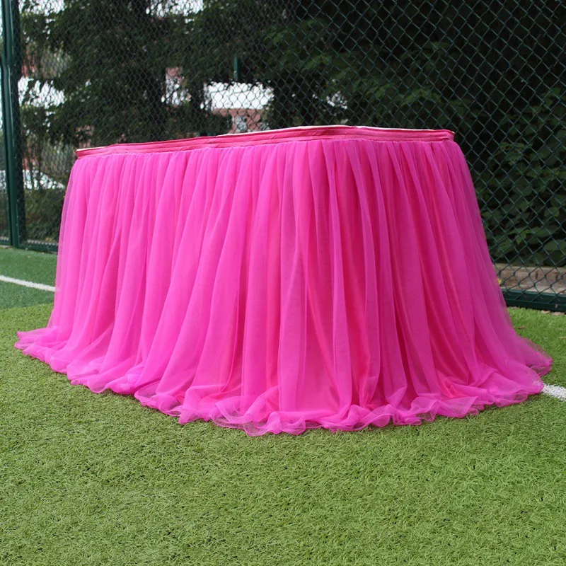 Tutu Tulle table skirt эластичная сетка тюль столовая скатерть для свадебной вечеринки украшение стола домашний текстиль аксессуары