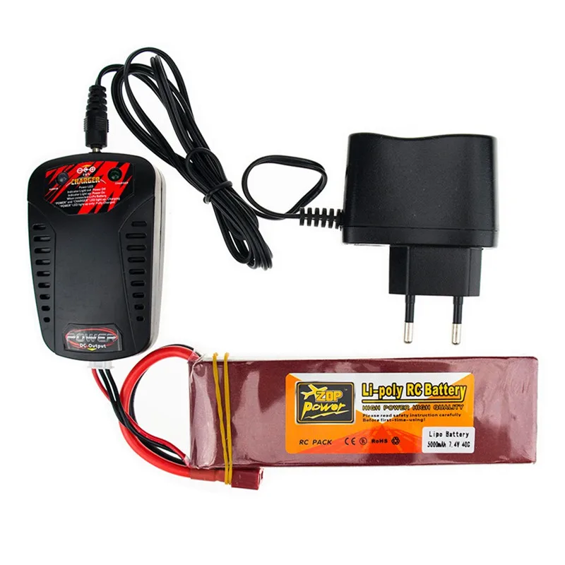 RC Drone Batteria 5000mah Lipo 7.4 V Battery 40C XT60 T XT60 Plug 2S With Smart Charger Set For RC Airplane Quadcopter