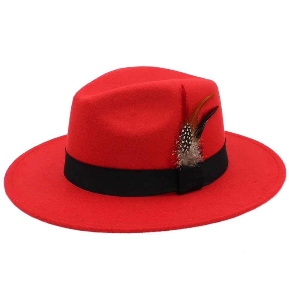 

Kid Child Retro Pure Wool Fedora Derby Trilby Hat Black Ribbon Pheasant Feathers Band Bowler Gangster Cap (54cm,Adjust Rope )