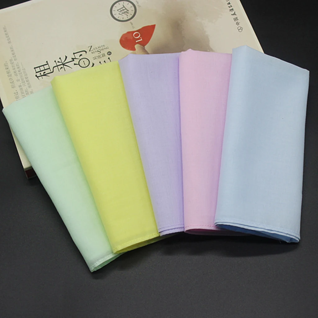  10pcs Pure 100% Cotton Handkerchiefs Pocket Hanky Hankies Kerchiefs for Wedding Eating food Wiping 