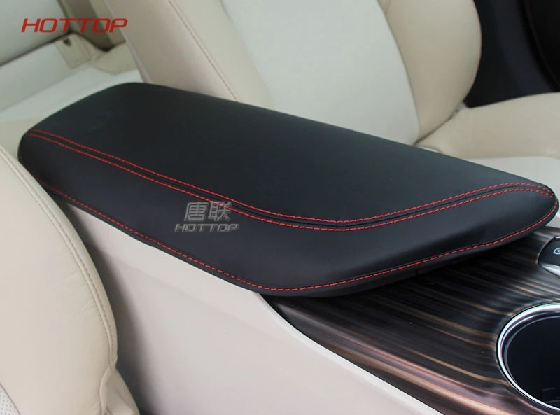 HOTTOP автомобильный коврик для автомобиля, кожаный чехол для хранения, защитная подушка для автомобильного сиденья, подлокотники для Toyota Camry - Название цвета: Black Red Line 1pc