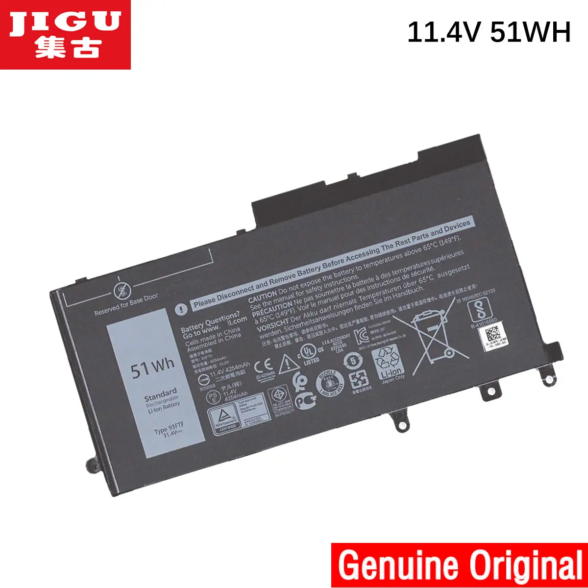 

JIGU 11.4V 51WH Original Laptop Battery 00JWGP 03VC9Y 3DDDG 83XPC 93FTF For DELL For Latitude 12 5290 5280 5288 5290