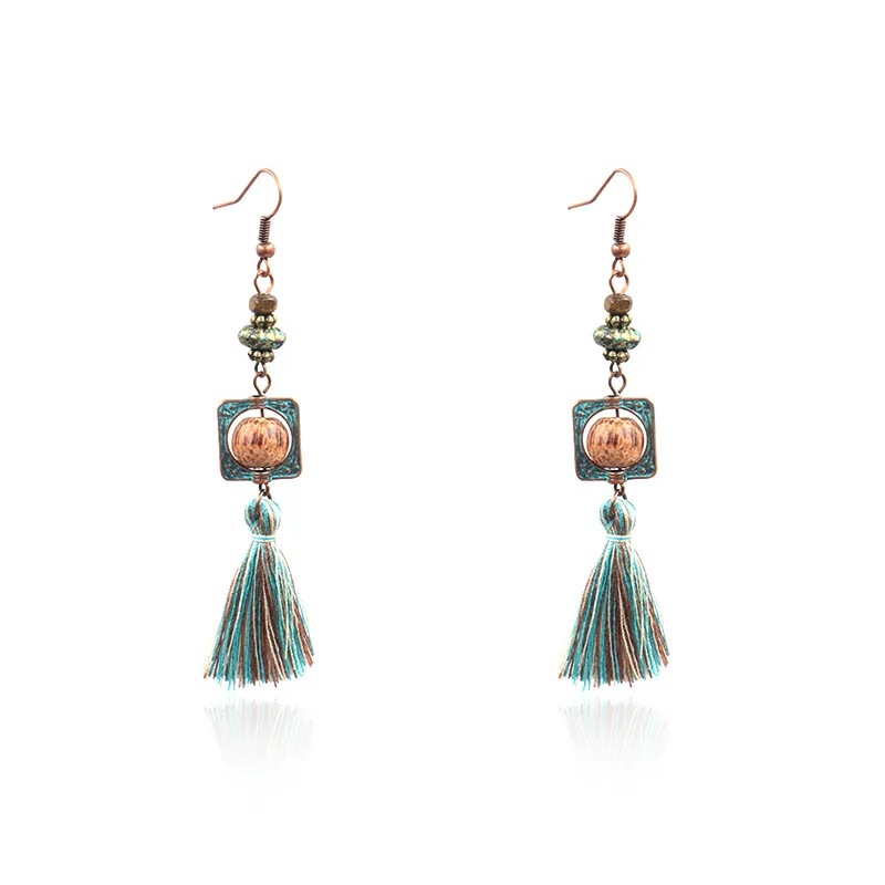 

Elegant Bohemia Vintage Tassel Earrings For Women Kolczyki Oorbellen Hanging Drop Dangle Long Earrings Fashion Jewerly