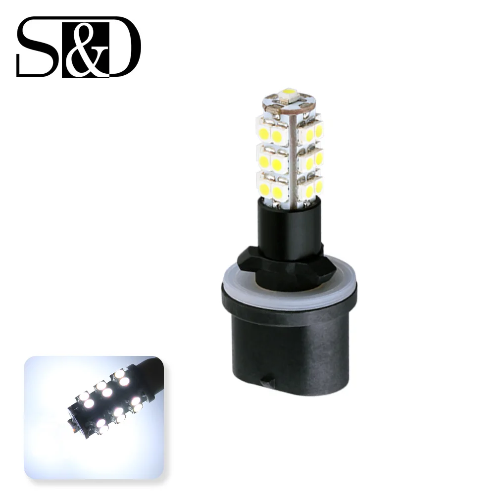 

880 890 PGJ13 25 SMD White Car Fog Signal LED Car Light Bulb Lamp Auto H27W/1 led bulb Car Light Source parking 12V D020