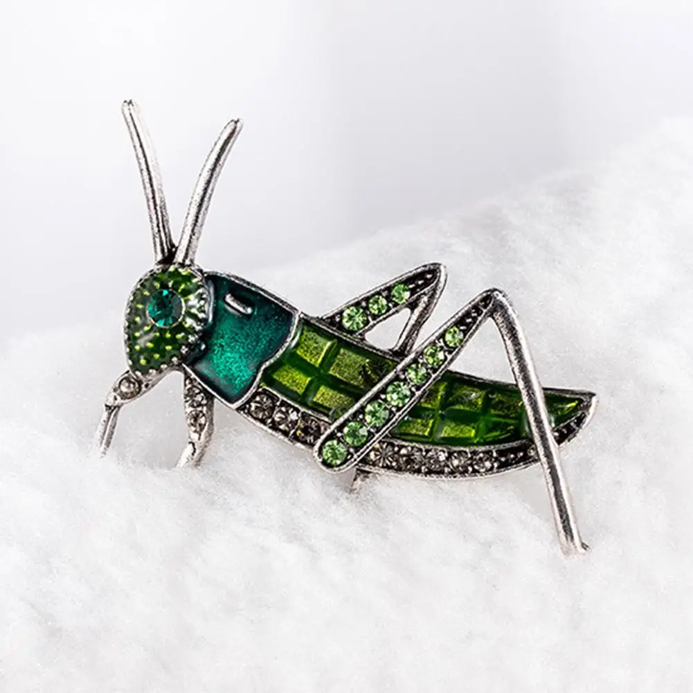 

Women Locust Grasshopper Rhinestone Inlaid Insect Brooch Pin Bag Jacket Decor trendy