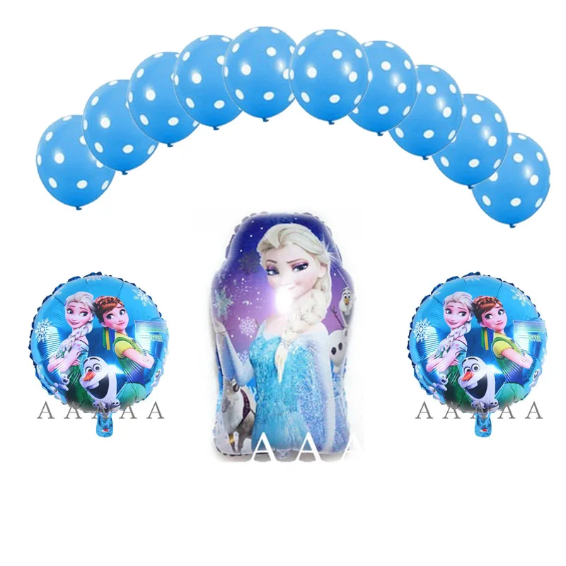 

13pcs mixed anna Elsa helium balloons and latex globo for princess Elsa birthday balloons party supply foil balloons