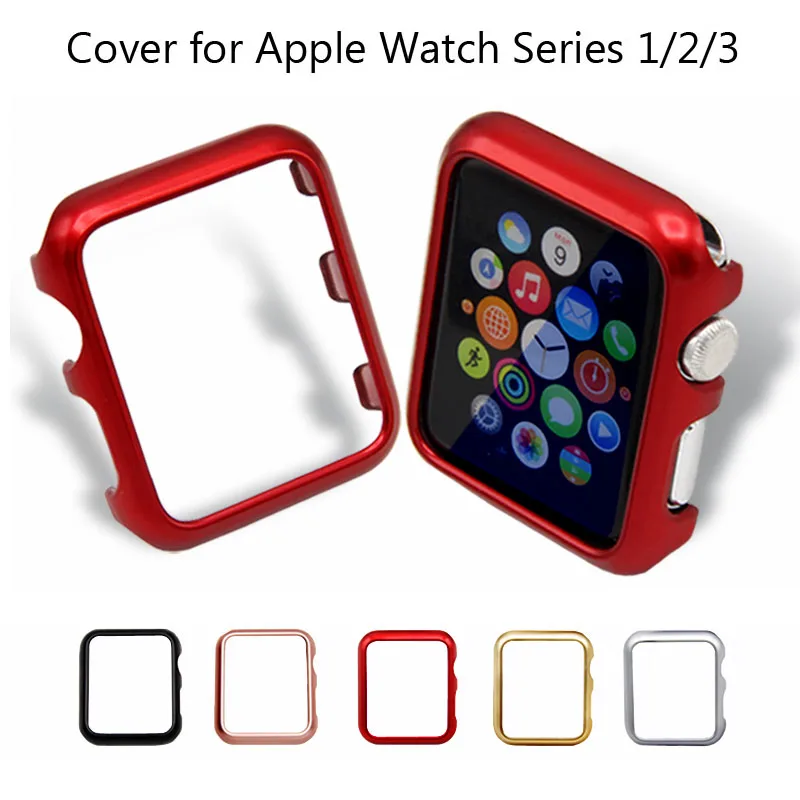 5 Colors Hard PC Bumper Cover for Apple Watch Case Series 3/2/1 Protection Shell Frame for 38mm 42mm iWatch Watch Bands