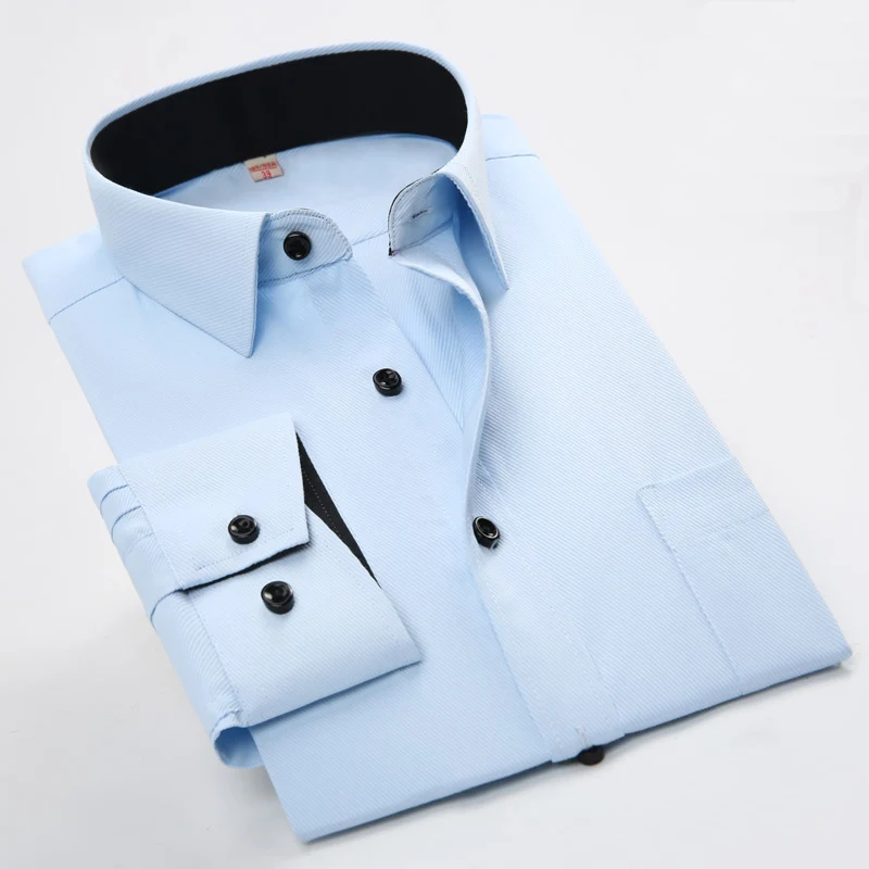

2017 New Fashion Men Shirts Long Sleeve Turn-down Collar Cotton Occupational Men's Shirts Male Plus Size Business Dress Shirts