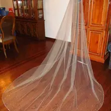 2 м Новое поступление белая/lvory 1 ярус Соборная свадебная фата с кристаллами обрезанная кромка Фата невесты с гребнем EE401