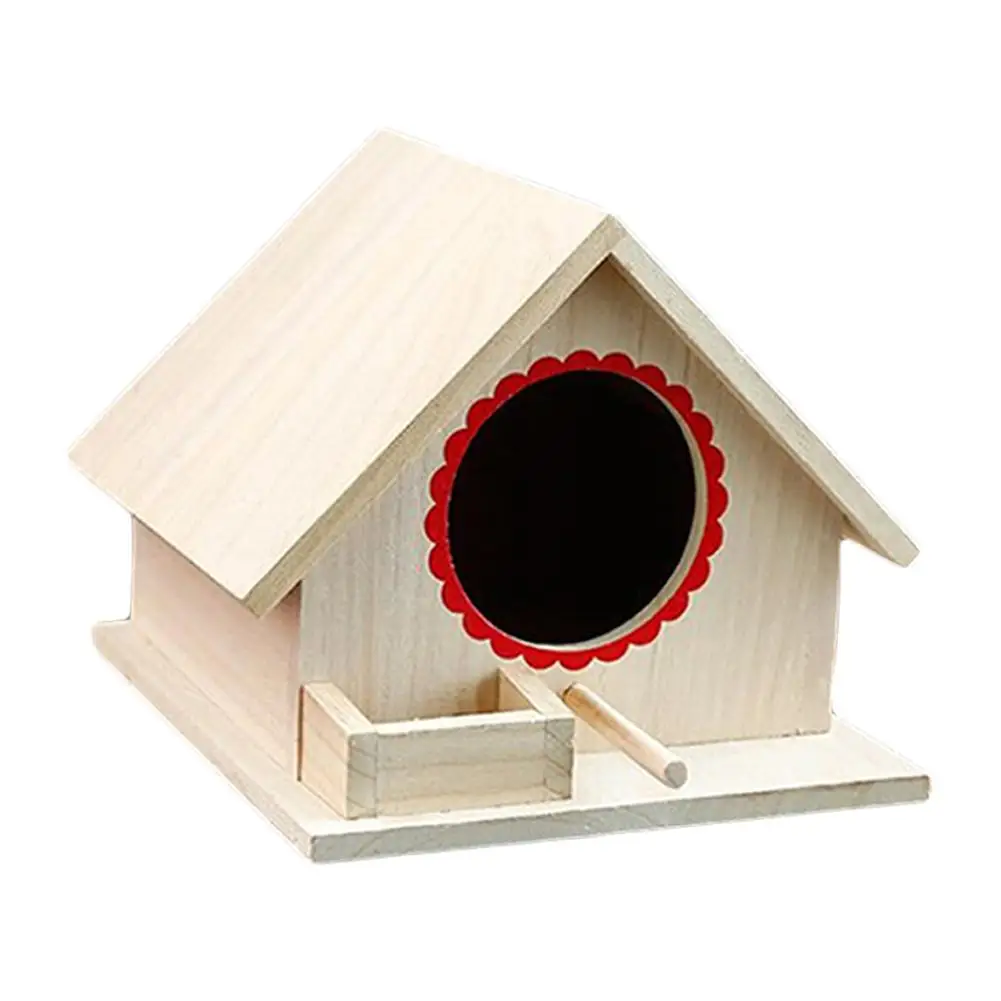 Wood Birds Nest Box DIY Small Outdoor Garden Parrot Cockatiels Swallows Nest Wooden Bird House bird house bird nest