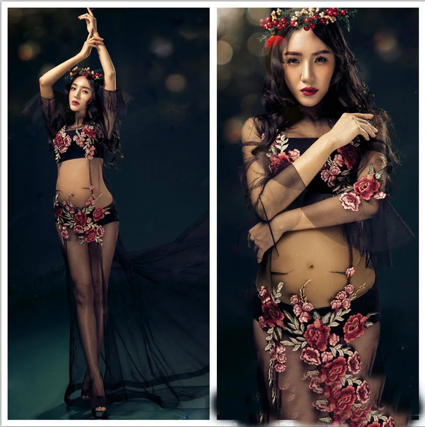 Maternity Photography Props Pregnant Photo Shoot Long Dress For Pregnancy Maternity Clothes For Women