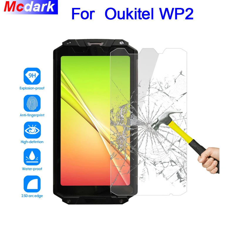 Mcdark 9H закаленное стекло для Oukitel WP2 Защитная пленка экрана стеклянная легкая в