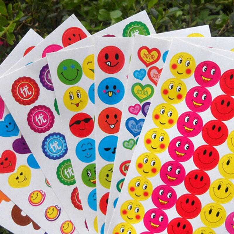 

10Sheets/lot Kawaii Reward Stickers School Teacher Merit Praise Class Sticky Paper Lable Classic Kids Stickers Toys Mixed Styles