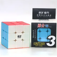 Qiyi Warrior W 3x3x3 скоростной кубик без наклеек Профессиональный волшебный кубик Пазлы красочные Развивающие игрушки для детей красный куб