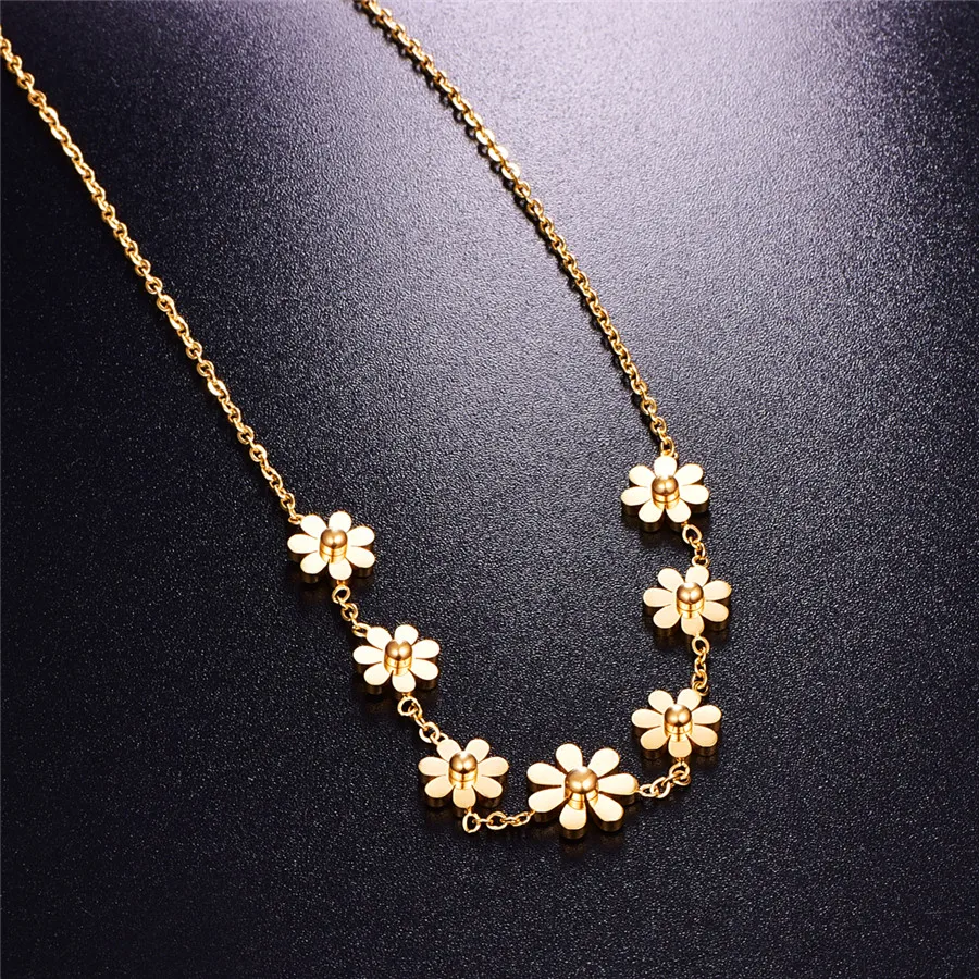 Martick романтическое милое ожерелье с подвеской в форме цветка, цепочка, маленькое ожерелье Маргаритка, модное ювелирное изделие для женщин, подарок P60