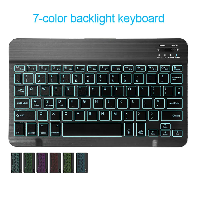 

2019 Hot 10.1in Backlit Bluetooth Keyboard Ultra Light Slim 7 Colors Keyboard for Tablet Laptop For DOY