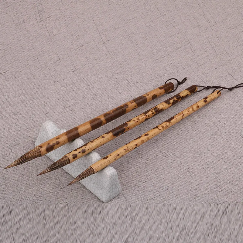 Pincel de Caligrafia Pássaro da Flor da Pintura da Escova Chinês Tradicional Caneta Conjunto Pedra Texugo Pincel Escrita Roteiro Regular Paisagem 2 Pincéis de pintura