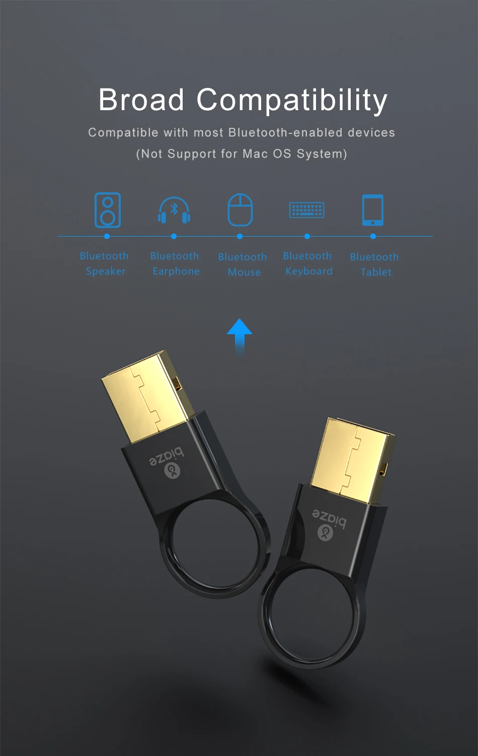 Biaze беспроводной usb-адаптер Bluetooth 4,0 CSR 4,0 ключ музыкальный приемник адаптер Bluetooth передатчик для ПК ноутбука