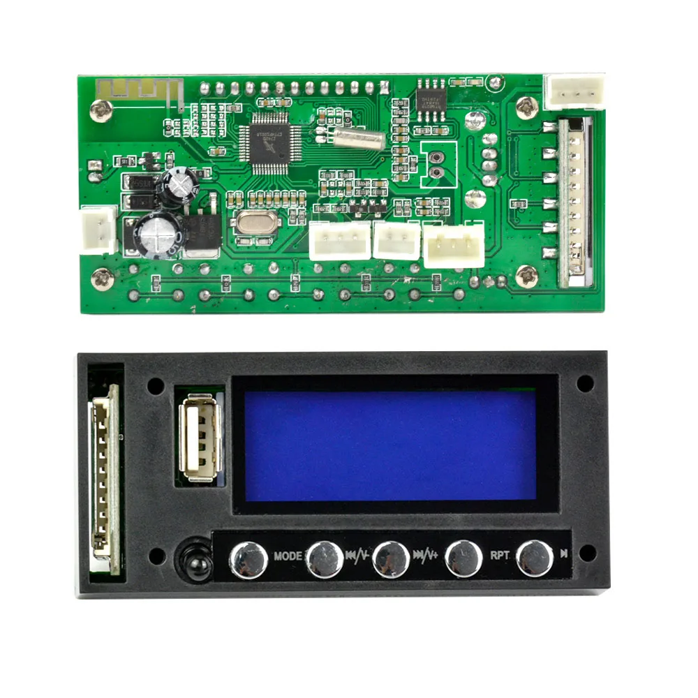 Плата декодирования AOSHIKE Bluetooth MP3 синий экран стерео выход FM USB SD MMC WAV декодер