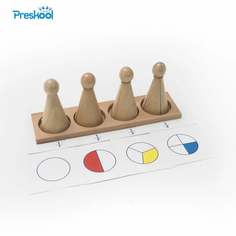  Baby Toy Montessori Large Fraction Skittles With Tray Wood for Early Childhood Education Preschool 