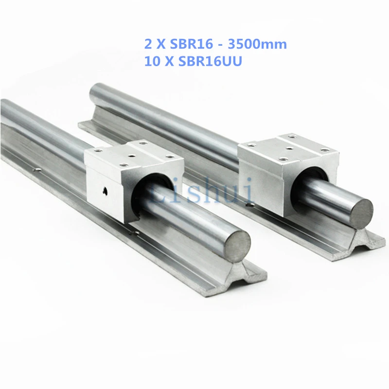 2 X SBR16 Линейный рельсы L = 3500 мм + 10 x SBR16UU прямой линии Motion блок для SFU1605 винт шарика