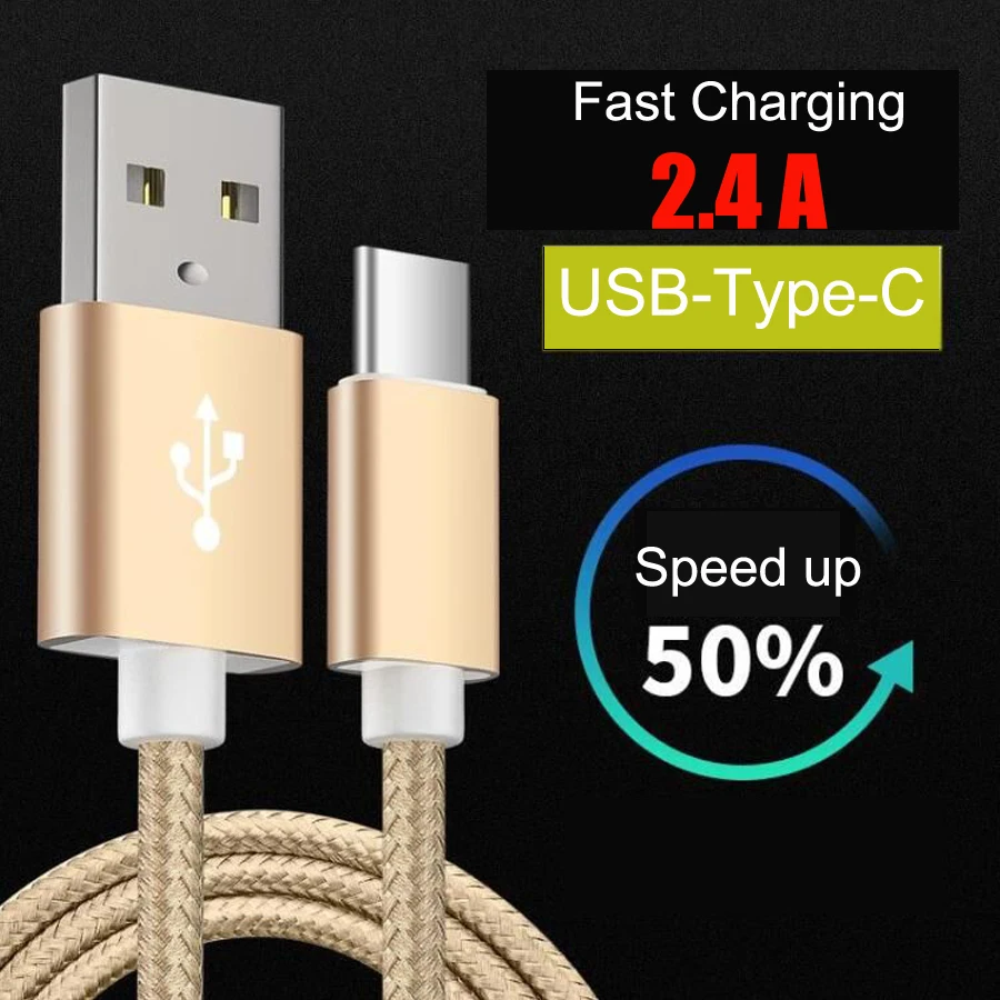 

SYXLDZHT USB Type C Cable 2.4A Fast Charging USB C Cable For Samsung Xiaomi Huawei Type-c USBC Data charger Cord