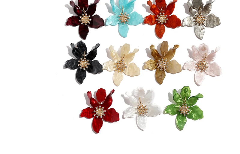 AYAYOO Big Stud Earrings For Women White Flower Bohemian Statement Earings Fashion Jewelry 2018 Za Vintage Boho Earrings (5)