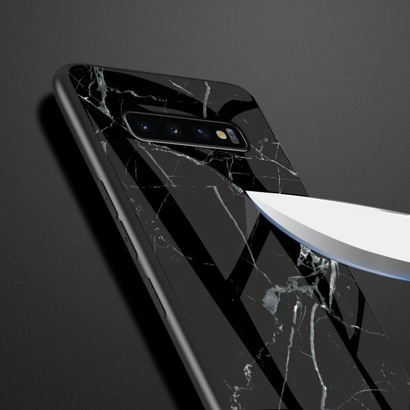 Роскошный стеклянный чехол с узором из мраморного камня для Samsung Galaxy S10