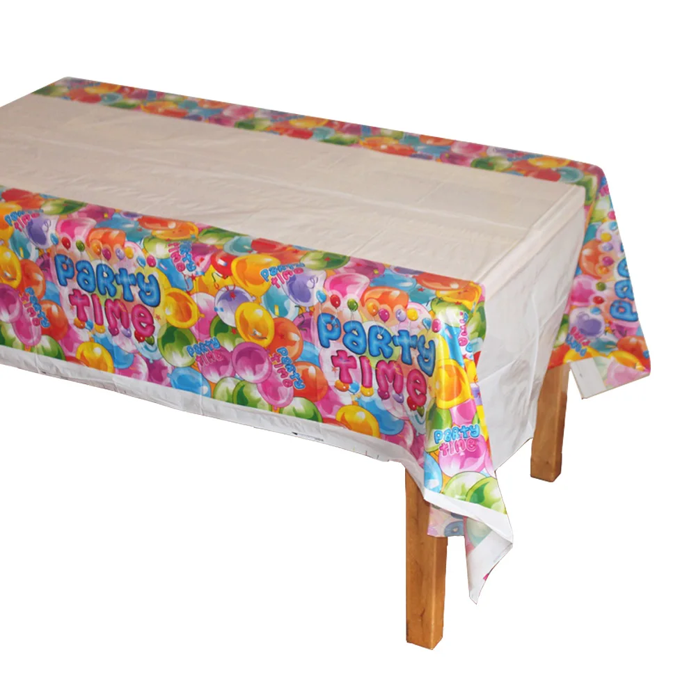 Disposable Plastic Table Cloth Table Cover Party Time Tablecloth