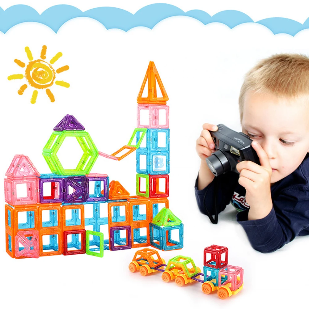 Goedkoop 110 Pcs Mini Magnetische Designer Bouw Set Modelbouw Plastic Magnetische Blokken Educatief Speelgoed Voor Kids Gift