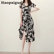 Big Swing Corset Vintage Dress Women Short Sleeve Midi Print Floral Dress Women Summer Clothes for Ladies Dress Plus Size Robe trendy short sleeve floral print women s dress for women