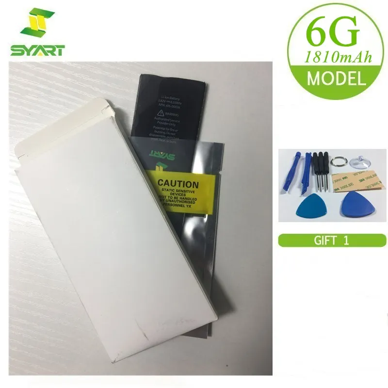 

SYART For iPhone 6 6G Mobile Phone Battery 1810mAh Capacity 0 Cycle Replacement Batteries With Free Repair Tools