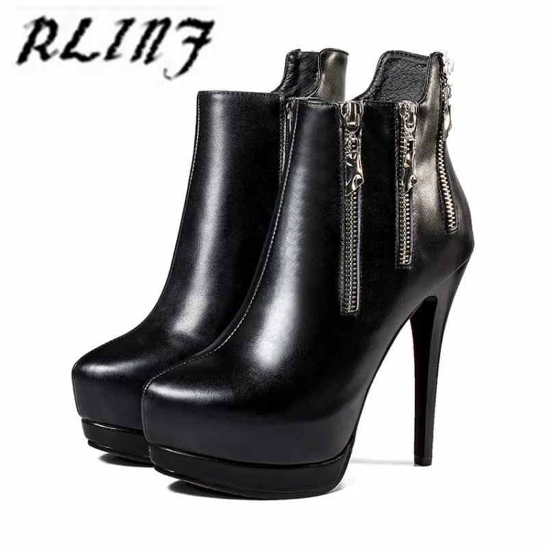 Déteste Stiletto Martin Bottes Cuir rouge Haute Noir Talon Étanche Plate Bottines Rlinf En forme Super qSYYH0