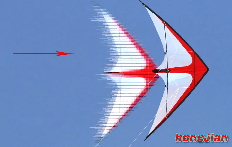 Новинка 1,8 м. Двойной красный/белый воздушный змей с ручкой и леской