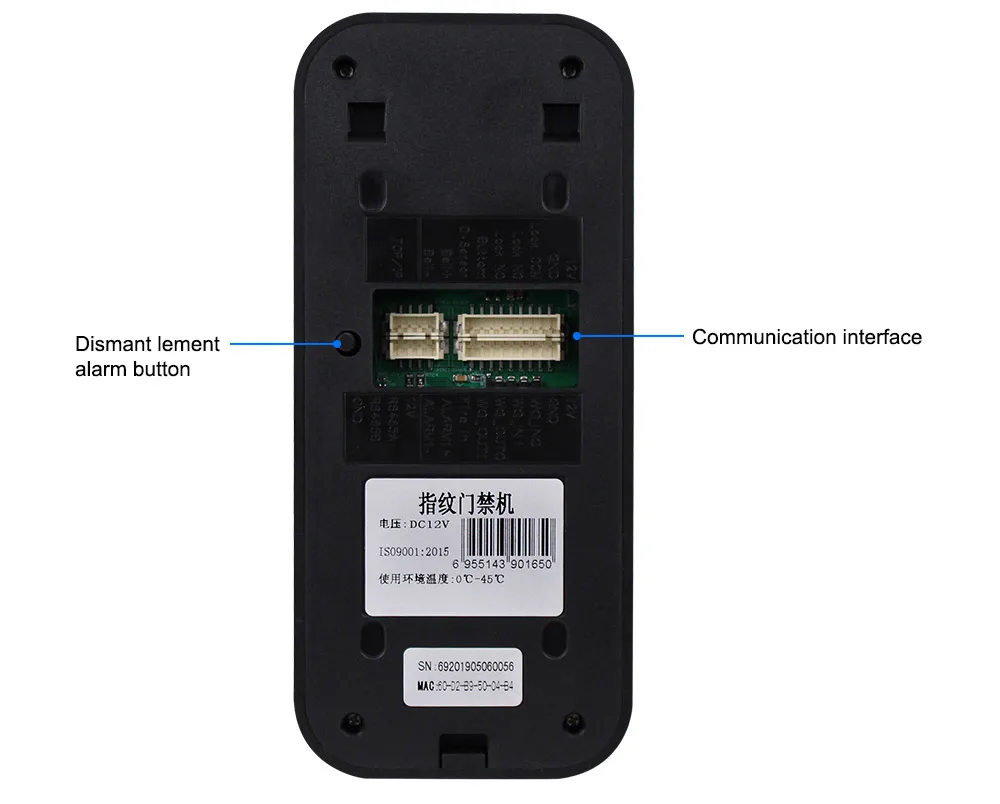 2,4 дюймов DC12V Клавиатура контроля доступа RFID Клавиатура с паролем отпечатков пальцев биометрическая система учёта времени поддержка TCP/IP/RS485/USB