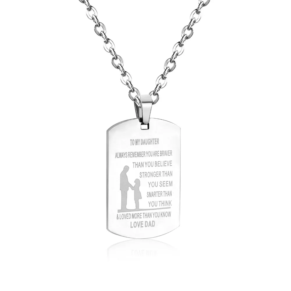 LUXUKISSKIDS 5 шт./лот 316L ожерелье из нержавеющей стали с гравировкой Bijoux женское модное