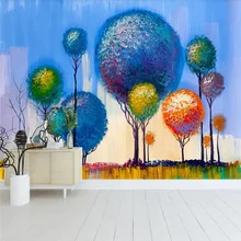 Custom 3d wallpaper abstract forest background wall hand-painted oil painting colorful mural high-grade waterproof material Custom 3d wallpaper abstract forest background wall hand-painted oil painting colorful mural high-grade waterproof material