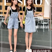 Джинсовые шорты на подтяжках Лето новая Корейская версия студенческое платье bestie юбка на подтяжках