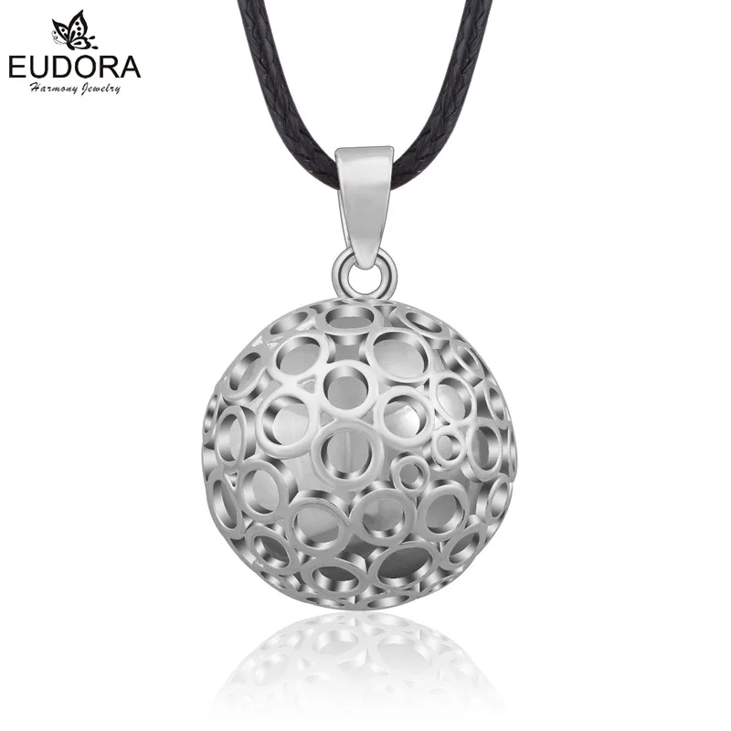 EUDORA беременность мяч 22 мм специальный дизайн узор беременной колокольчик шар кулон ожерелье гармония бола Ангел звонящий ювелирные изделия B296 - Окраска металла: with cord