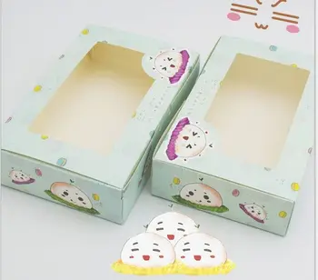 

100 pcs / lot cute wind window 6 grain / cake box cake packaging / egg tart box West Point box