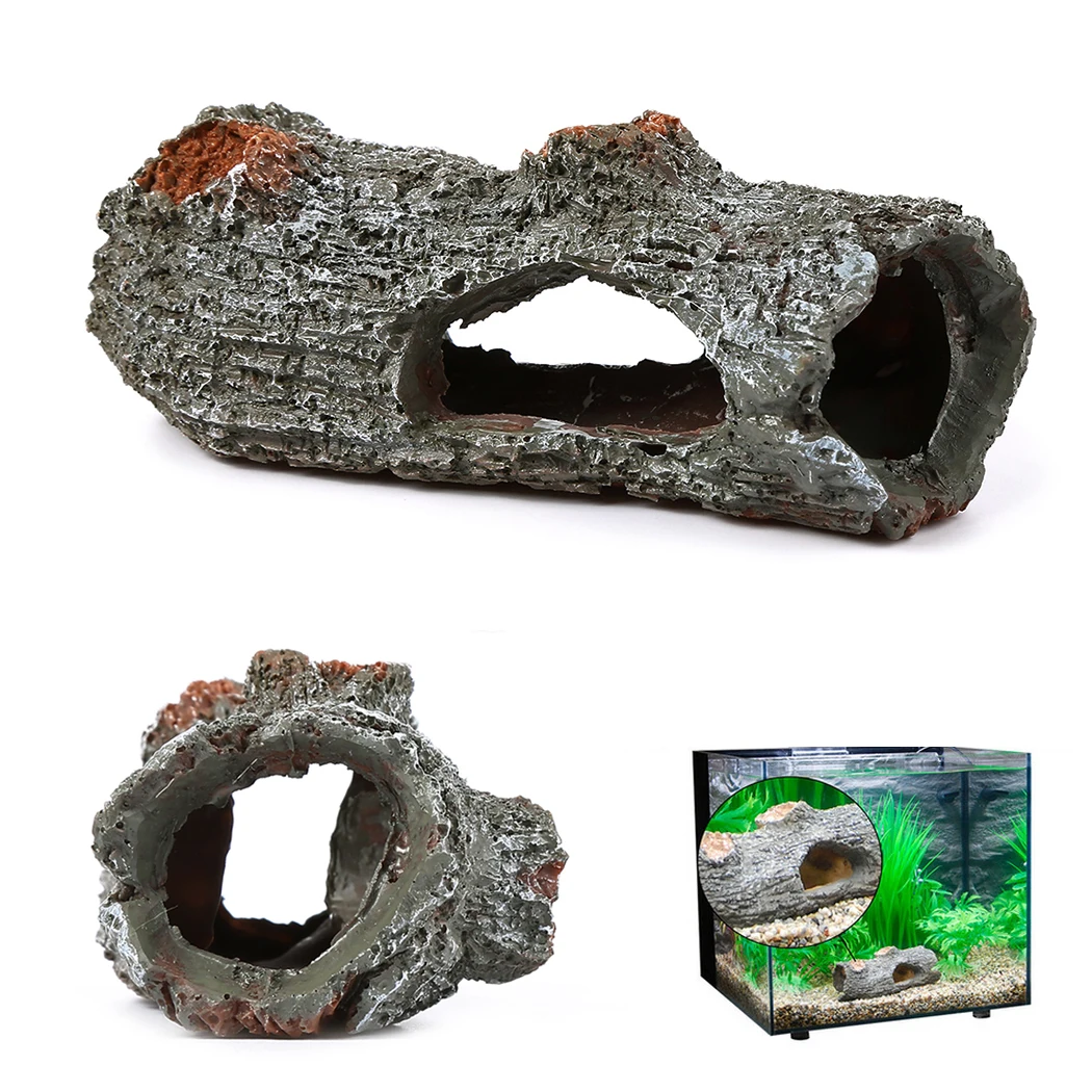 Hot New Resin tree spade fish hidden hollow tree log aquarium simulation fountain Artificial